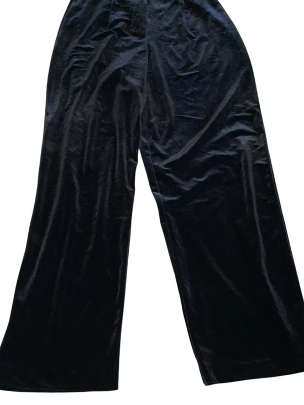 R&K Black Velvet Wide-Leg Trousers